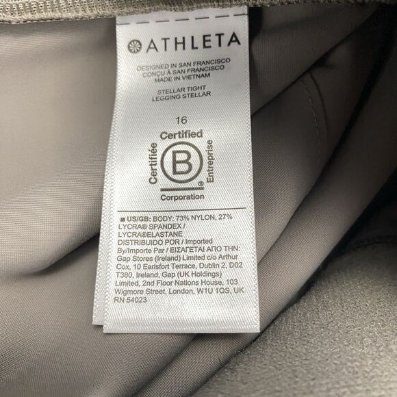 Athleta Stellar Tight Leggings , Bluff Grey Fitted Work PantsTravel Size 16 - Picture 14 of 16